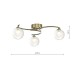 61776-004 Antique Brass 3 Light Semi Flush with Double Glasses