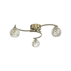 61777-004 Antique Brass 3 Light Semi Flush with Twisted Glasses 61777-004 Antique Brass 3 Light Semi Flush with Twisted Glasses