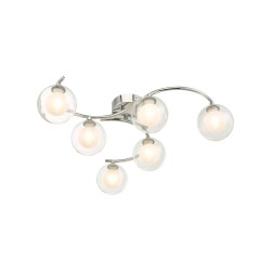 61779-004 Chrome 6 Light Semi Flush with Double Glass