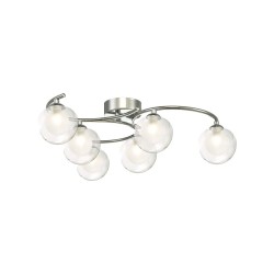 61779-004 Chrome 6 Light Semi Flush with Double Glass 61779-004 Chrome 6 Light Semi Flush with Double Glass