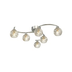 61780-004 Chrome 6 Light Semi Flush with Twisted Glasses
