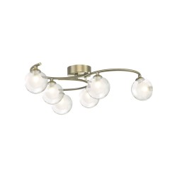61782-004 Antique Brass 6 Light Semi Flush with Double Glasses 61782-004 Antique Brass 6 Light Semi Flush with Double Glasses