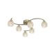 61784-004 Antique Brass 6 Light Semi Flush with Dimpled Glass