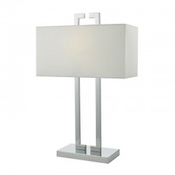 2439-003 Chrome Table Lamp with Ivory Shade