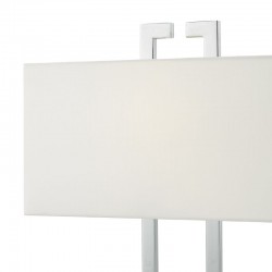 2439-003 Chrome Table Lamp with Ivory Shade