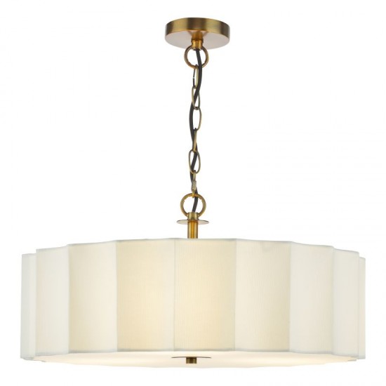 79736-003 Bronze 3 Light Pendant with Ivory Shade & White Diffuser