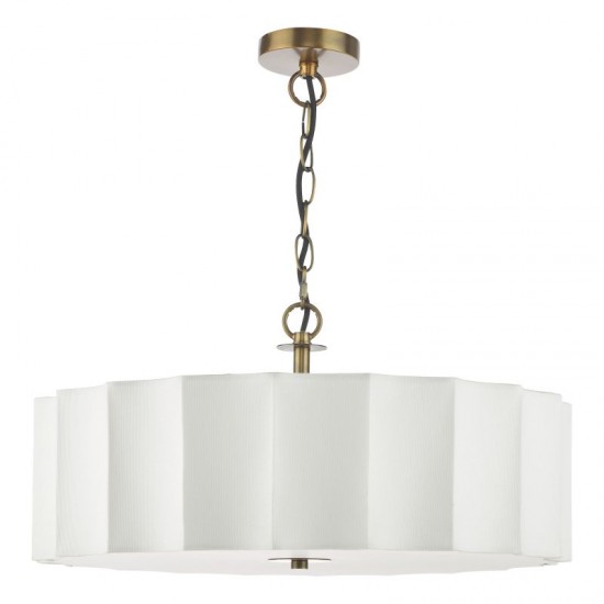 79736-003 Bronze 3 Light Pendant with Ivory Shade & White Diffuser