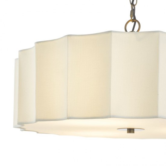 79736-003 Bronze 3 Light Pendant with Ivory Shade & White Diffuser