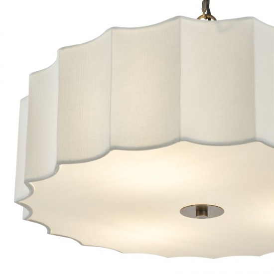 79736-003 Bronze 3 Light Pendant with Ivory Shade & White Diffuser