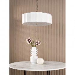 79736-003 Bronze 3 Light Pendant with Ivory Shade & White Diffuser