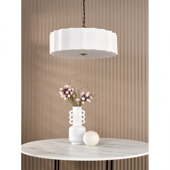 79736-003 Bronze 3 Light Pendant with Ivory Shade & White Diffuser