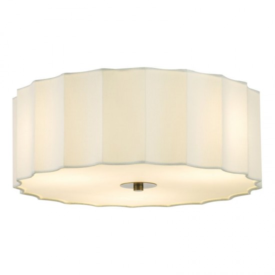 79740-003 Ivory 3 Light Flush with White Diffuser