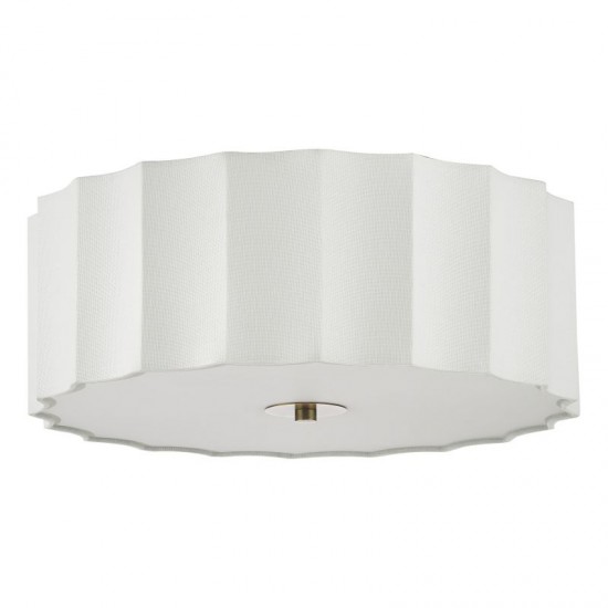79740-003 Ivory 3 Light Flush with White Diffuser