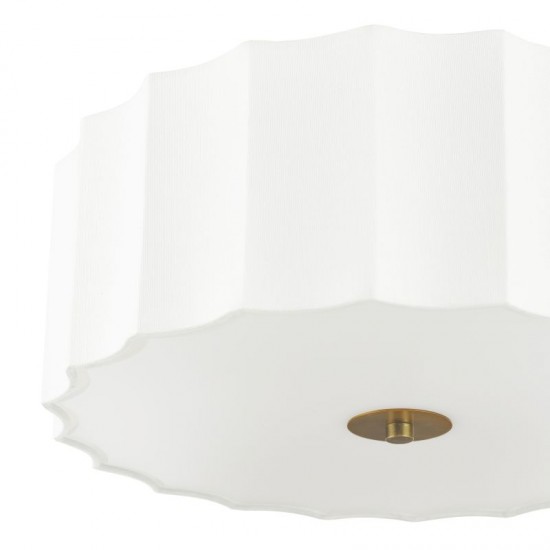 79740-003 Ivory 3 Light Flush with White Diffuser
