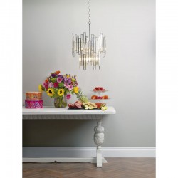 2467-003 Nickel 6 Light Chandelier with Champagne Crystal