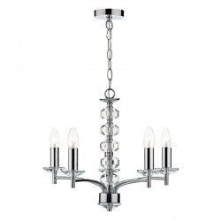 32275-003 Chrome 5 Light Centre Fitting with Crystal 32275-003 Chrome 5 Light Centre Fitting with Crystal