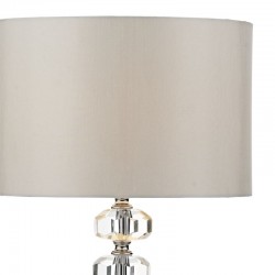 32277-003 Chrome & Crystal Table Lamp with Ivory Shade 32277-003 Chrome & Crystal Table Lamp with Ivory Shade