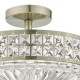37958-003 Antique Brass 3 Light Semi Flush with Decorative Clear Glass