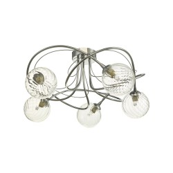 61790-004 Chrome 5 Light Semi Flush with Twisted Glasses