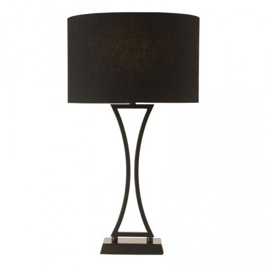 79624-003 Matt Black Table Lamp with Black Oval Shade