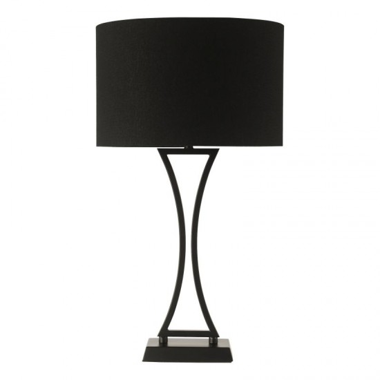 79624-003 Matt Black Table Lamp with Black Oval Shade