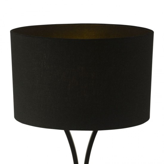 79624-003 Matt Black Table Lamp with Black Oval Shade