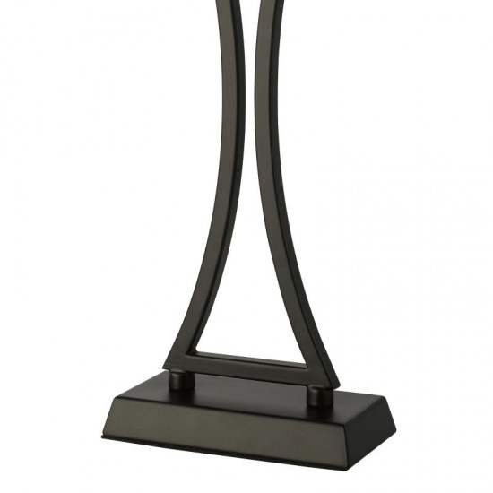 79624-003 Matt Black Table Lamp with Black Oval Shade
