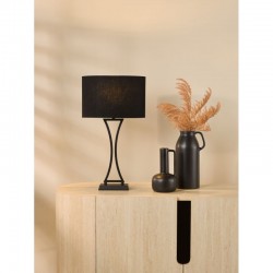 79624-003 Matt Black Table Lamp with Black Oval Shade