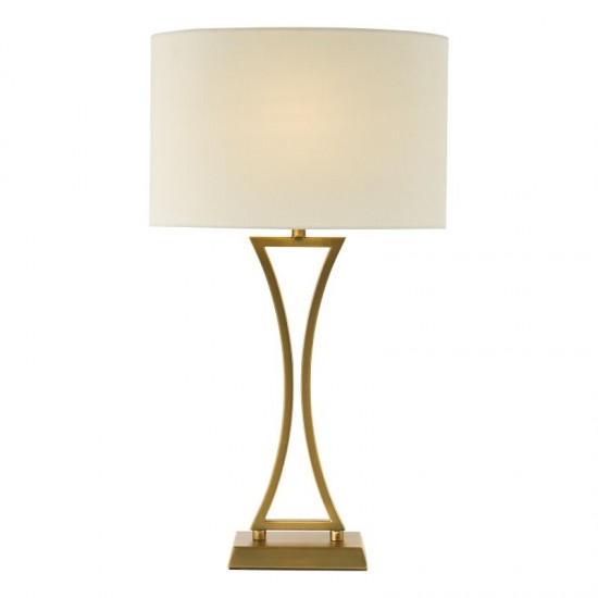 79625-003 Aged Brass Table Lamp with Ivory Oval Shade