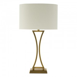 79625-003 Aged Brass Table Lamp with Ivory Oval Shade