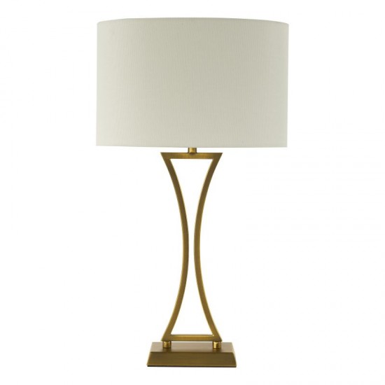 79625-003 Aged Brass Table Lamp with Ivory Oval Shade