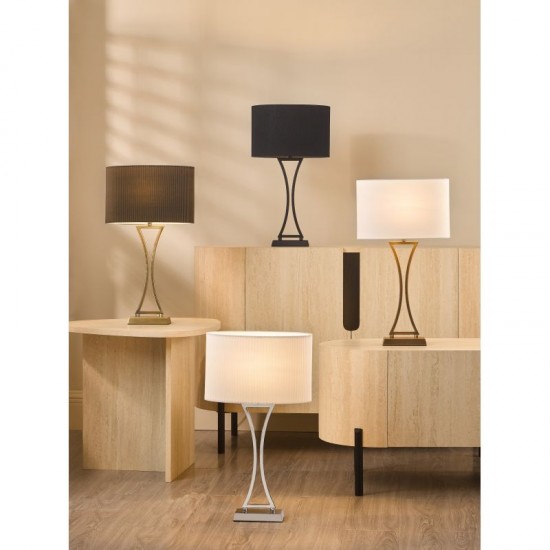 79625-003 Aged Brass Table Lamp with Ivory Oval Shade