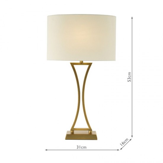 79625-003 Aged Brass Table Lamp with Ivory Oval Shade