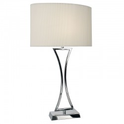 4986-004 Chrome Table Lamp with Cream Oval Shade