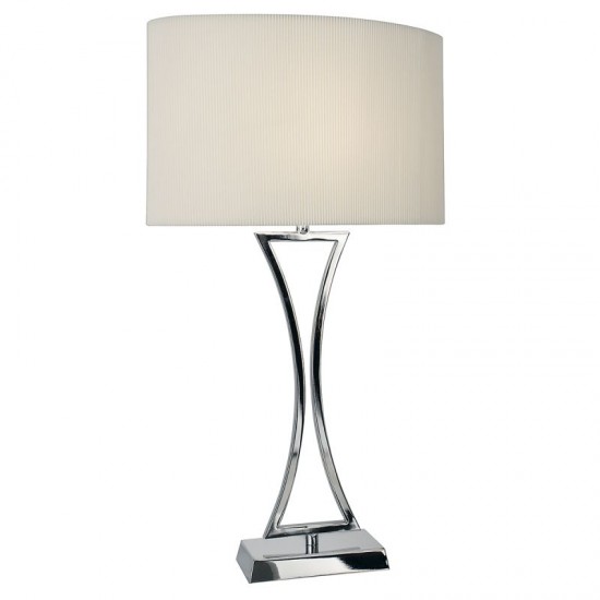 4986-004 Chrome Table Lamp with Cream Oval Shade 4986-004 Chrome Table Lamp with Cream Oval Shade