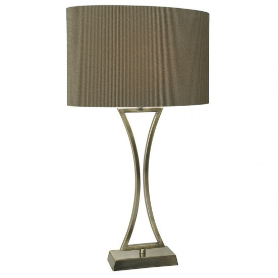 4989-004 Antique Brass Table Lamp with Brown Oval Shade 4989-004 Antique Brass Table Lamp with Brown Oval Shade