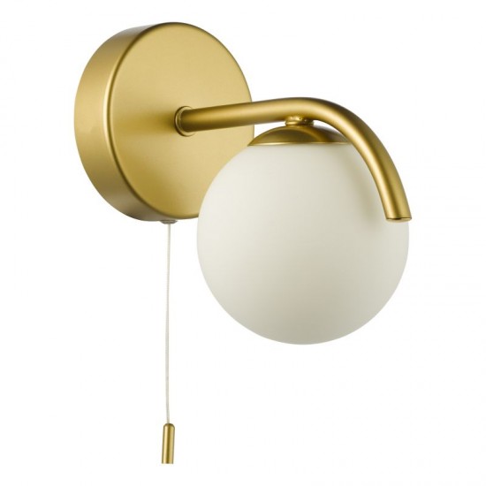 79746-003 Satin Gold Wall Lamp with White Glass