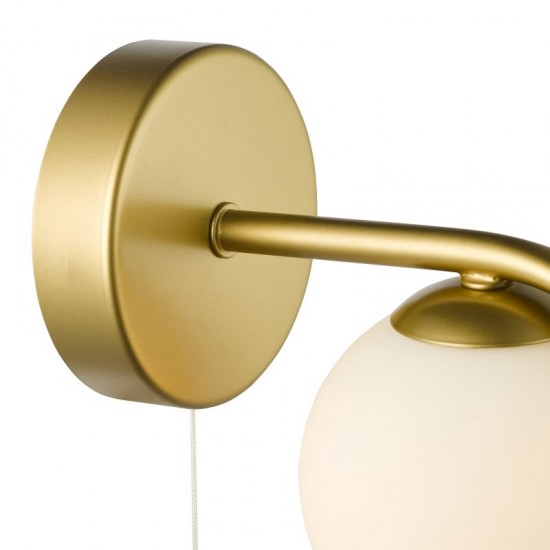 79746-003 Satin Gold Wall Lamp with White Glass