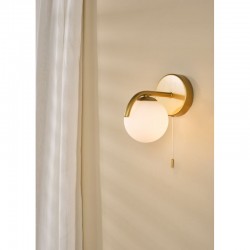 79746-003 Satin Gold Wall Lamp with White Glass