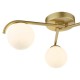 6810-003 Satin Gold 3 Light Flush with White Glasses