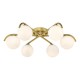 79747-003 Satin Gold 6 Light Flush with White Glasses
