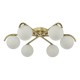 79747-003 Satin Gold 6 Light Flush with White Glasses