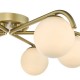 79747-003 Satin Gold 6 Light Flush with White Glasses