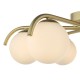 79747-003 Satin Gold 6 Light Flush with White Glasses