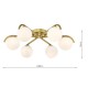 79747-003 Satin Gold 6 Light Flush with White Glasses