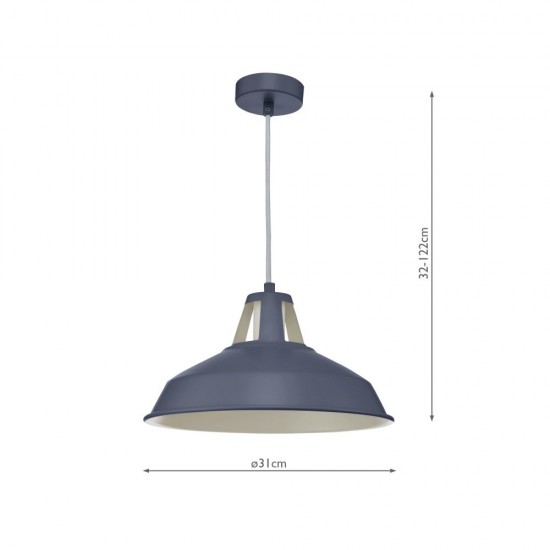 61791-004 Matt Blue Single Pendant 61791-004 Matt Blue Single Pendant