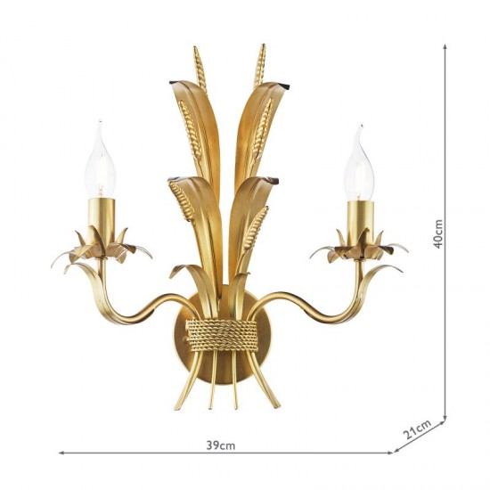 74874-003 Gold 2 Light Wall Lamp