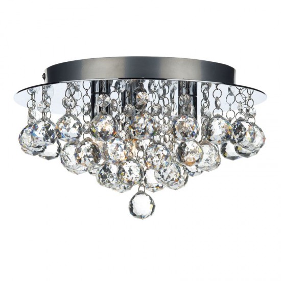 5934-003 Chrome 3 Light Ceiling Lamp with Crystal Balls 5934-003 Chrome 3 Light Ceiling Lamp with Crystal Balls