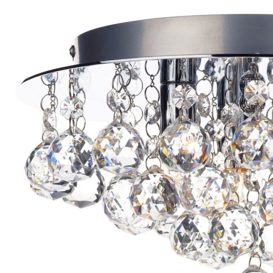 5934-003 Chrome 3 Light Ceiling Lamp with Crystal Balls 5934-003 Chrome 3 Light Ceiling Lamp with Crystal Balls