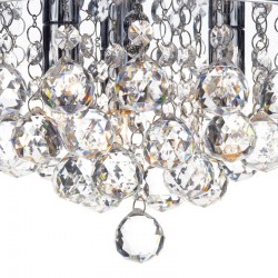 5934-003 Chrome 3 Light Ceiling Lamp with Crystal Balls